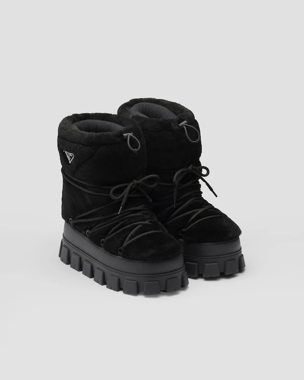 Chinelas de shearling para après ski