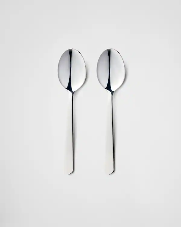 Conjunto de duas colheres de chá de aço inoxidável