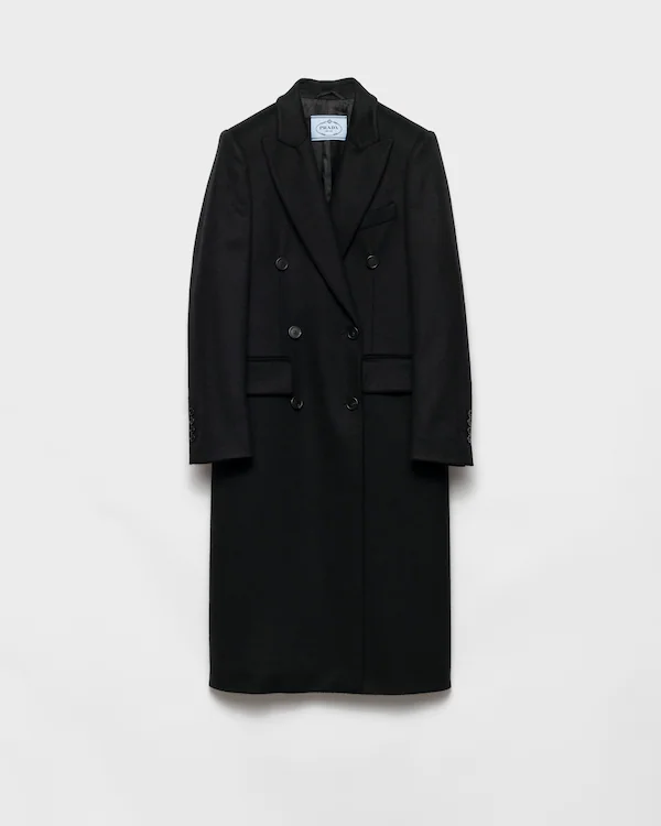 Casaco de cashmere com dupla lapela