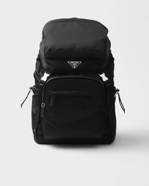 Mochila de Re-Nylon e couro Saffiano