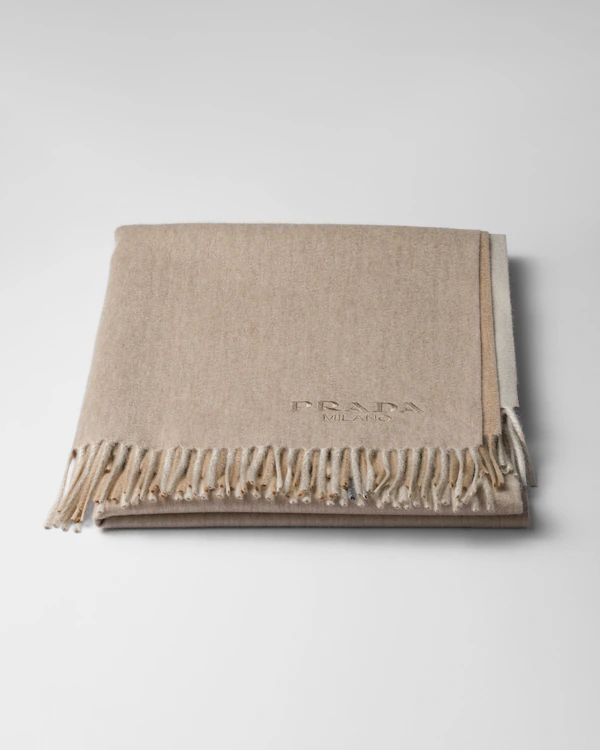 Manta de cashmere e lã em dois tons