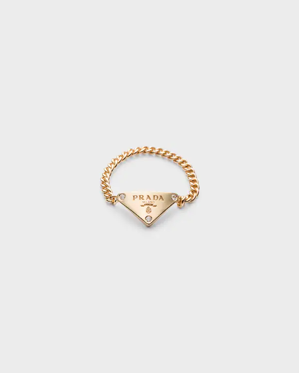 Anel de corrente Eternal Gold em ouro amarelo com diamantes