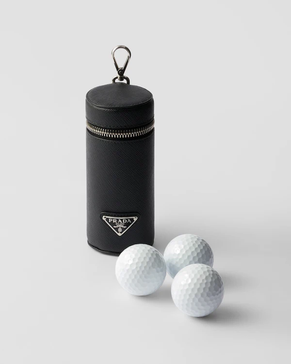 Estojo de bola de golfe em couro Saffiano