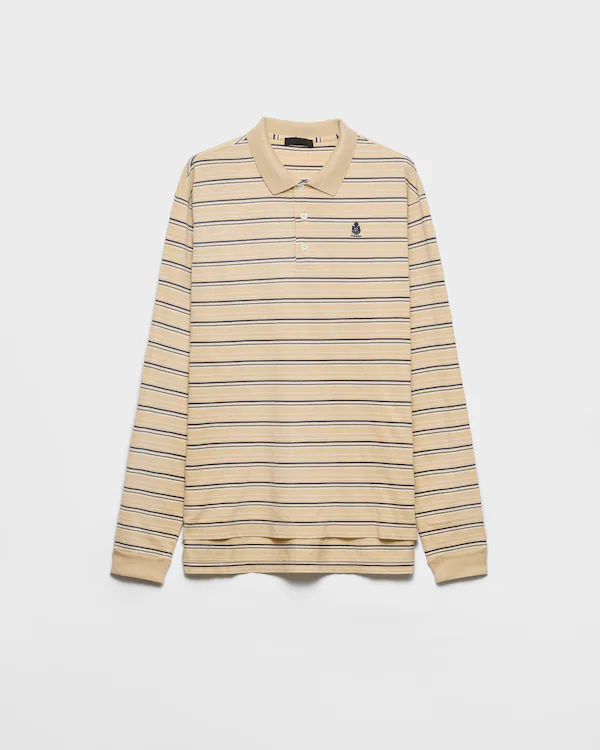 Camisola polo de piqué de algodão listrado