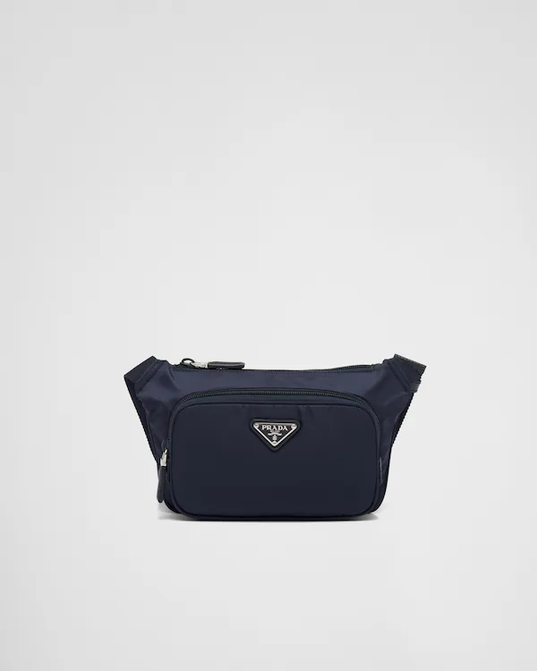 Bolsa de ombro em Re-Nylon e couro Saffiano