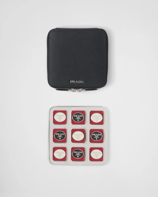 Conjunto de Jogo da Velha em Couro Saffiano