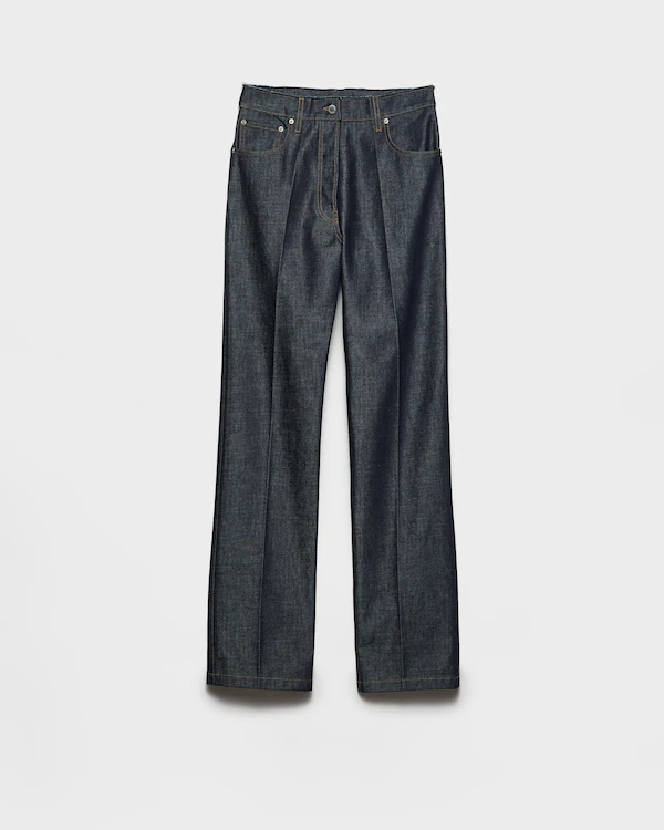 Calças jeans de denim com cinco bolsos