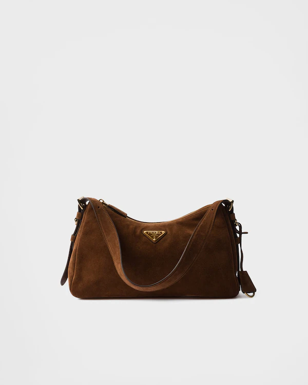 Bolsa de ombro em camurça média Prada Aimée