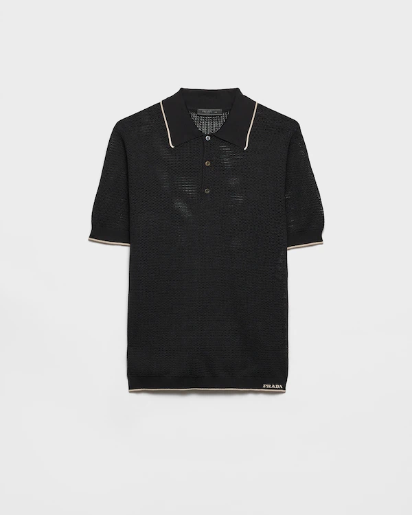 Camisola polo de seda e algodão