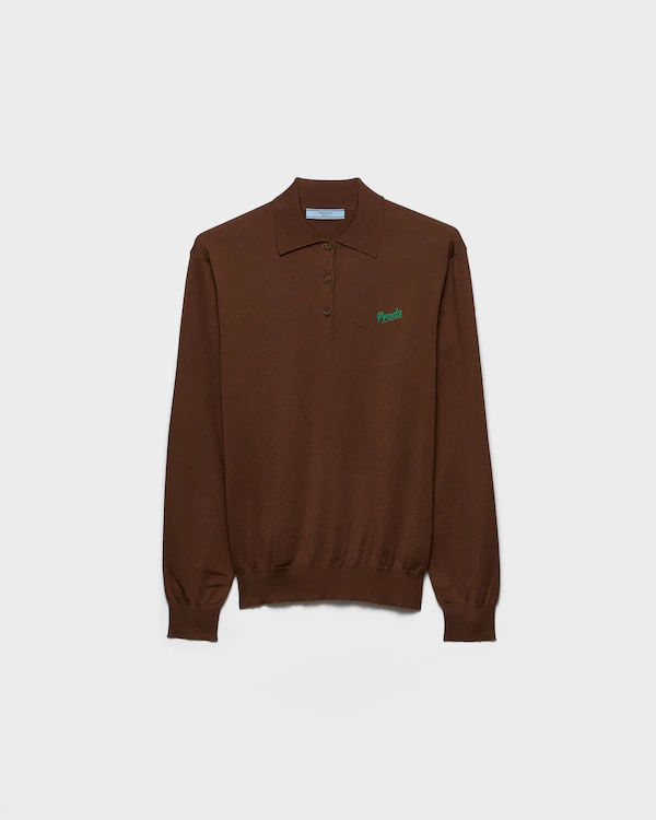 Camisola polo de seda