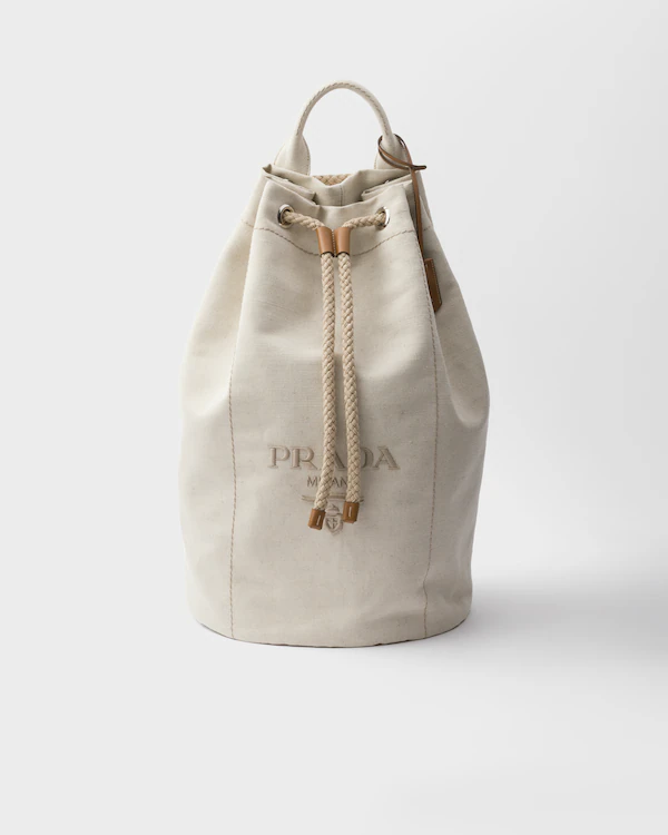 Bolsa de viagem com cordão em mistura de linho