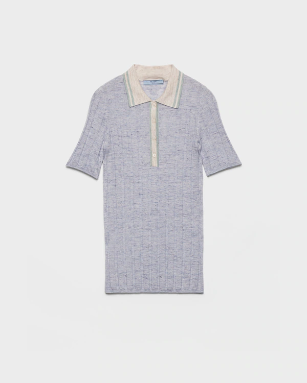 Polo de cashmere, seda e linho