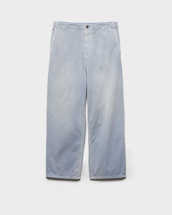 Calças de gabardine lavadas
