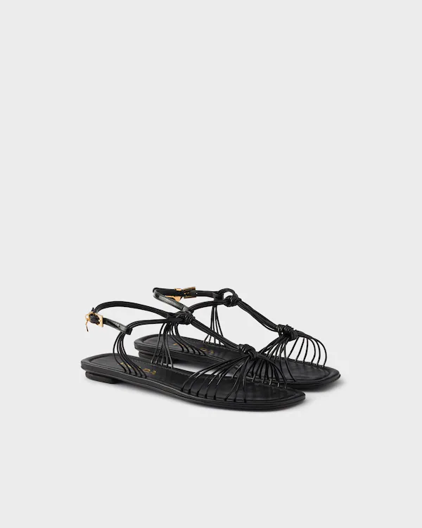 Sandalhas de couro patente