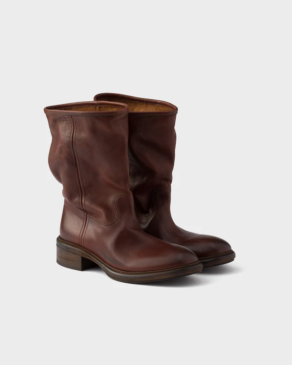 Botas de couro com efeito vintage