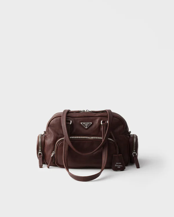 Bolsa de couro média com alça superior