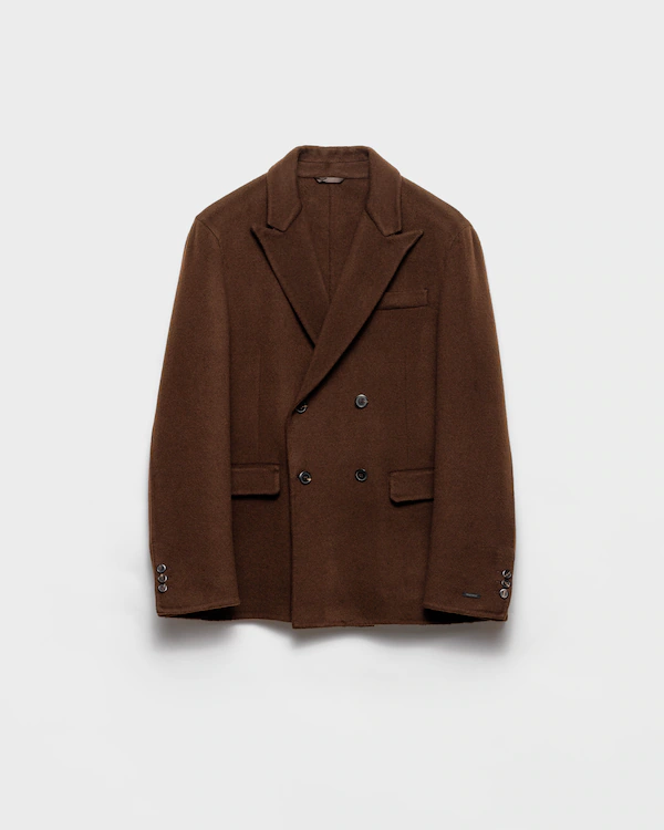 Jaqueta de cashmere com lapelas duplos