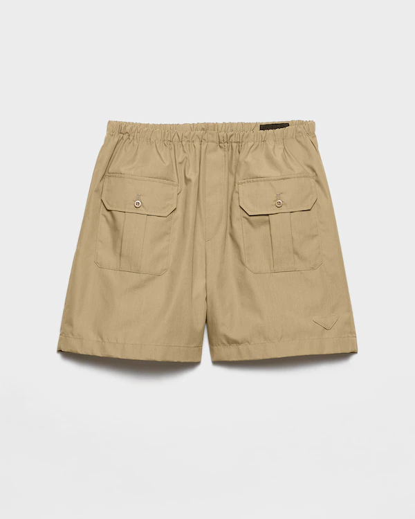 Bermudas de popeline de algodão