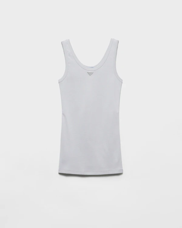 Top de malha com textura em rib, estilo tank