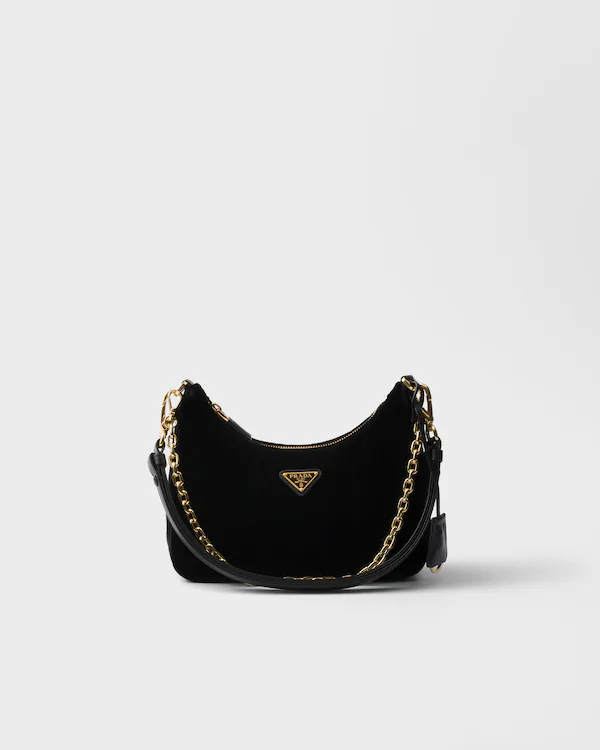 Bolsa mini de veludo Prada Re-Edition