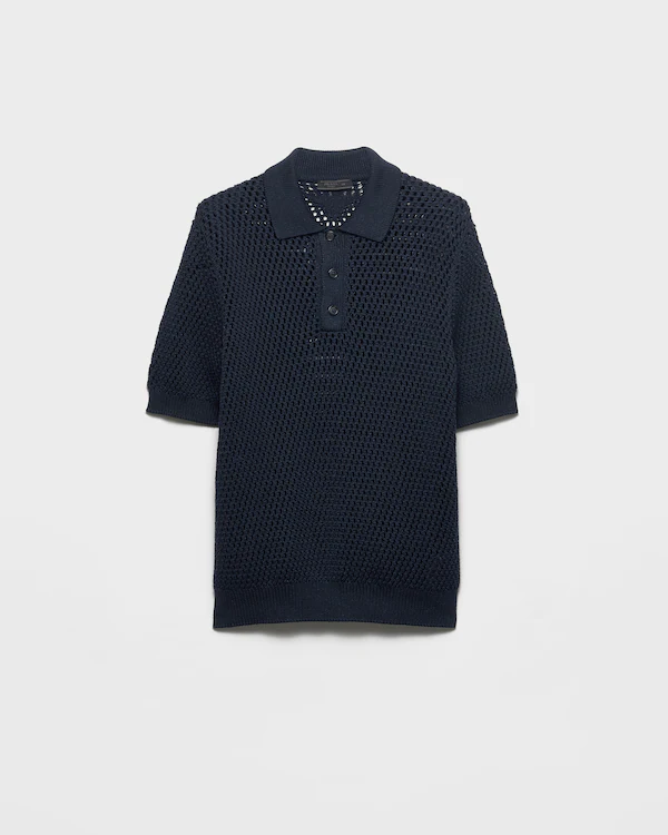 Camisa polo de linho e algodão