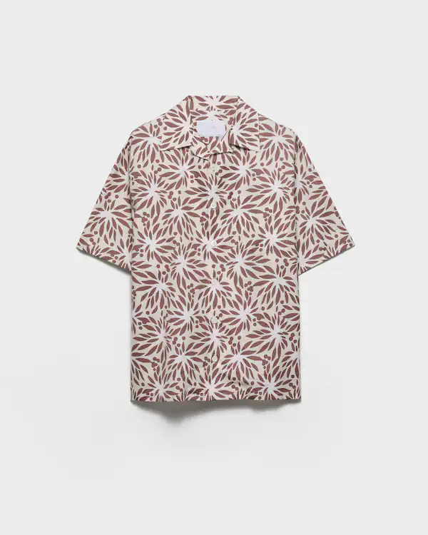 Camisa de bowling de algodão estampado